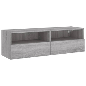 Mueble de pared TV madera ingeniería Sonoma gris 100x30x30 cm H