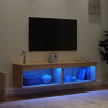 Muebles para TV con luces LED 2 uds roble Sonoma 60x30x30 cm 3
