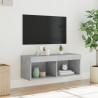 Mueble para TV con luces LED gris hormigón 80x30x30 cm 5