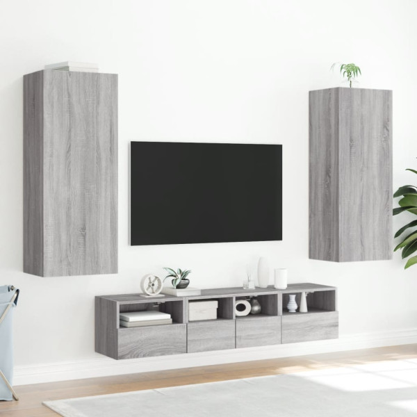 Móvel de TV de parede madeira engenharia cinza Sonoma 40.5x30x102 cm M 4