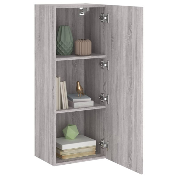 Mueble TV de pared madera ingeniería gris Sonoma 40.5x30x102 cm M 5