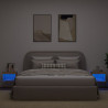 Mesitas de noche de pared con luces LED 2 unidades roble Sonoma 4