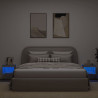 Mesitas de noche de pared con luces LED 2 uds gris Sonoma 4