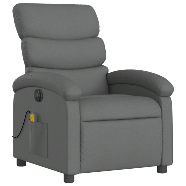 Sillón reclinable de masaje eléctrico tela gris oscuro M 3