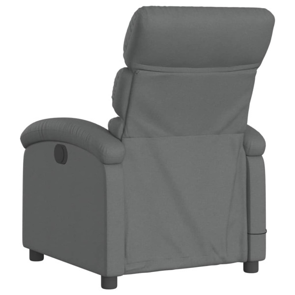 Sillón reclinable de masaje eléctrico tela gris oscuro M 4