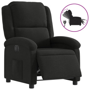 Sillón reclinable eléctrico de tela negro H
