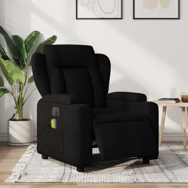 Sillón reclinable de masaje eléctrico tela negro D