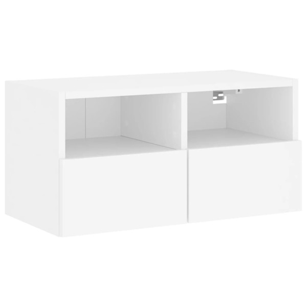 Mueble de TV de pared madera de ingeniería blanco 60x30x30 cm M 2