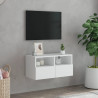 Móvel de parede p/ TV 60x30x30 cm derivados de madeira branco 3