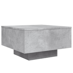 Mesa de centro madera de ingeniería gris hormigón 55x55x31 cm H