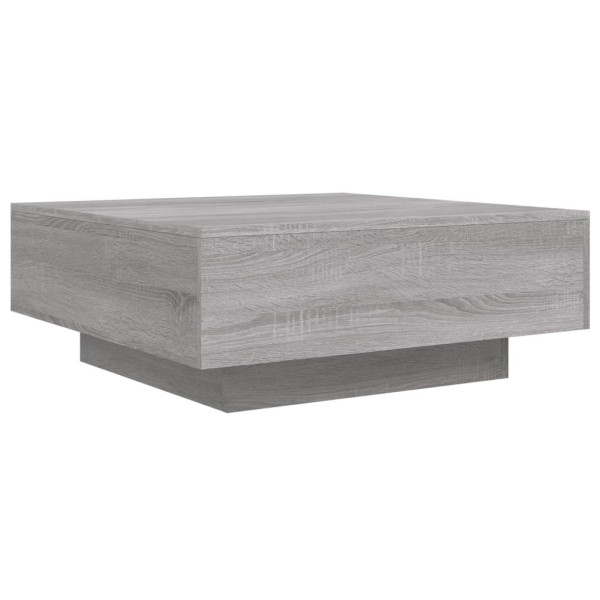 Mesa de centro con luces LED gris Sonoma 80x80x31 cm M 3
