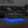 Mesa de centro com luzes LED 80x80x31 cm cinzento cimento 4