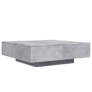 Mesa de centro madera de ingeniería gris hormigón 100x100x31 cm H
