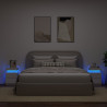 Mesas de cabeceira com luzes LED 2 pcs 35x39x55 cm branco 4