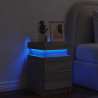 Mesita de noche con luces LED gris Sonoma 35x39x55 cm 4