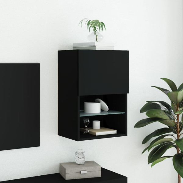 Mueble para TV con luces LED negro 40.5x30x60 cm M 4