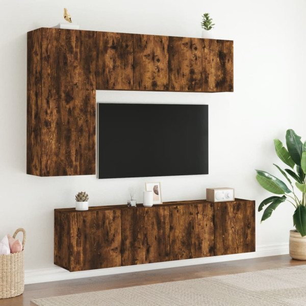 Muebles para TV de pared 2 unidades roble ahumado 60x30x41 cm M 3
