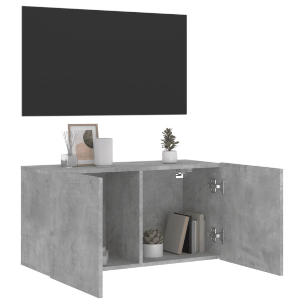 Mueble para TV de pared gris hormigón 80x30x41 cm M 4