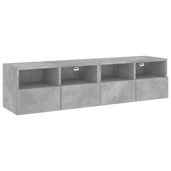 Muebles de pared para TV 2 uds madera gris hormigón 60x30x30 cm M 2