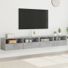 Muebles de pared de TV 2 uds madera gris hormigón 100x30x30 cm 1