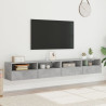 Muebles de pared de TV 2 uds madera gris hormigón 100x30x30 cm 3
