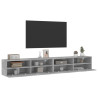 Muebles de pared de TV 2 uds madera gris hormigón 100x30x30 cm 5