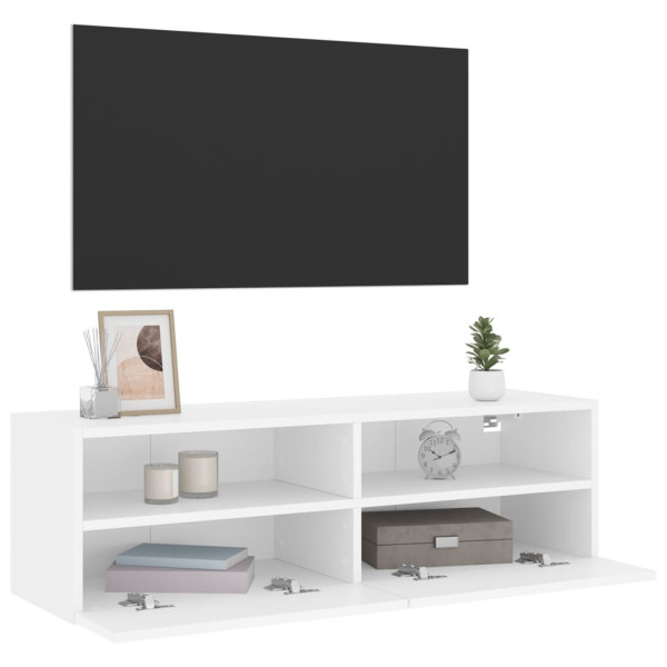 Mueble de pared para TV madera ingeniería blanco 100x30x30 cm M 5
