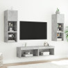 Muebles para TV con luces LED 2 uds gris hormigón 60x30x30 cm 4