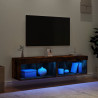 Muebles para TV con luces LED 2 uds roble ahumado 60x30x30 cm 3