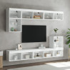 Mueble para TV con luces LED blanco 80x30x30 cm 4