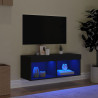Mueble para TV con luces LED negro 80x30x30 cm 3