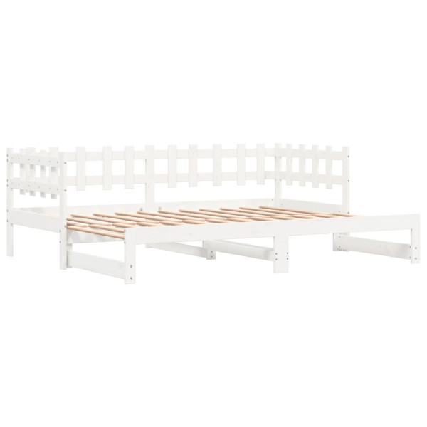 Sofá-cama de puxar 2x(80x200) cm pinho maciço branco M 2