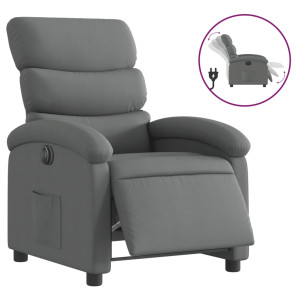 Sillón reclinable eléctrico de tela gris oscuro H