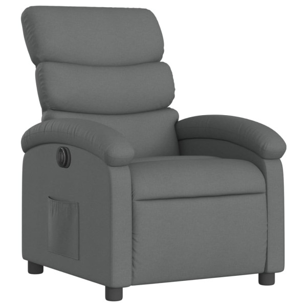 Sillón reclinable eléctrico de tela gris oscuro M 3