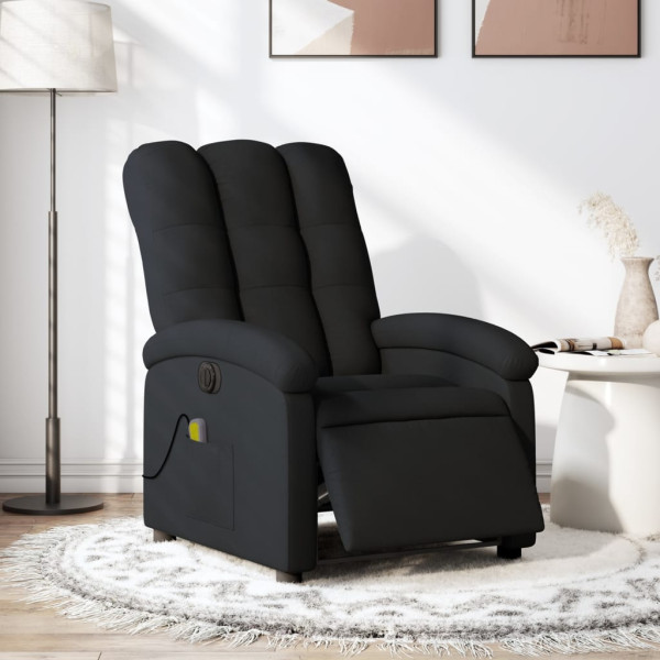 Sillón reclinable de masaje eléctrico tela negro D