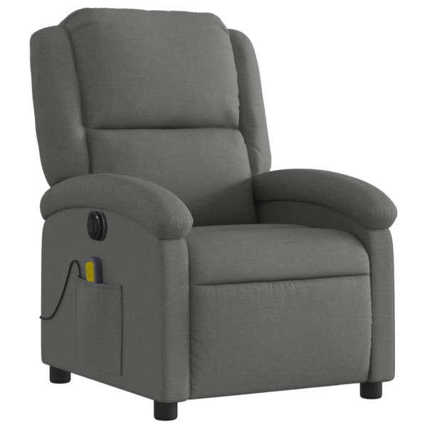 Sillón reclinable de masaje eléctrico tela gris oscuro M 3