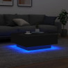 Mesa de centro com luzes LED 80x80x31 cm preto 4