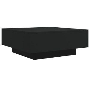 Mesa de centro madera de ingeniería negro 80x80x31 cm H