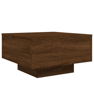 Mesa de centro com luzes LED 55x55x31 cm carvalho castanho H