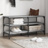 Banco zapatero madera de ingeniería gris Sonoma 100x38.5x49 cm 1