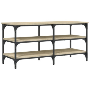Banco zapatero madera de ingeniería roble Sonoma 100x38.5x49 cm H