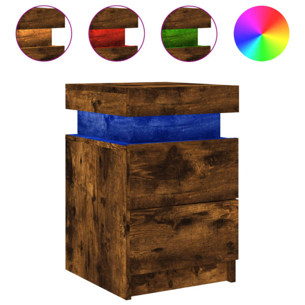 Mesa de noite com luzes LED 35x39x55 cm M 2