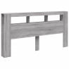 Cabecero LED madera ingeniería gris Sonoma 200x18.5x103.5 cm 3