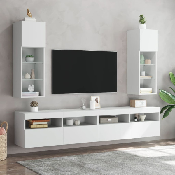 Mueble para TV con luces LED blanco 30.5x30x90 cm M 3