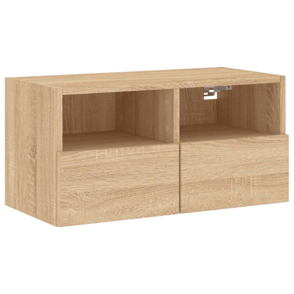 Mueble de TV de pared madera ingeniería roble Sonoma 60x30x30cm M 2