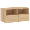 Mueble de TV de pared madera ingeniería roble Sonoma 60x30x30cm 2