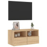 Mueble de TV de pared madera ingeniería roble Sonoma 60x30x30cm 5