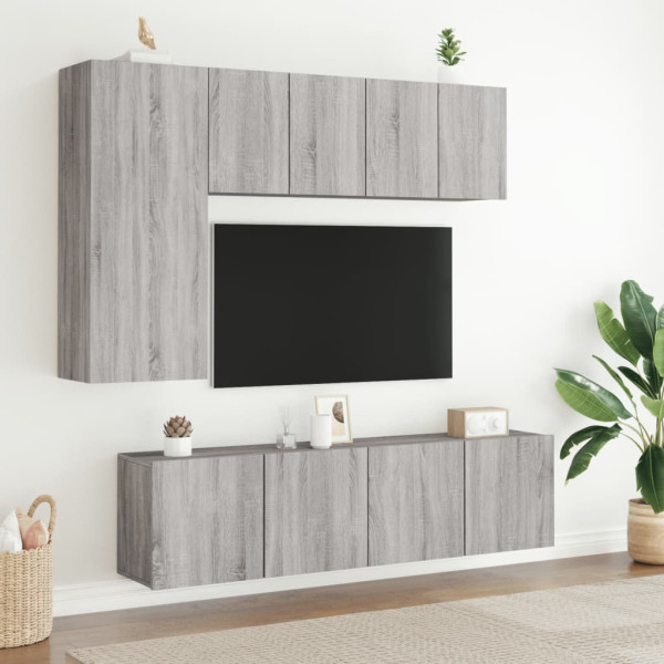 Móveis de parede para TV 2 pcs 60x30x41 cm cinzento sonoma M 3