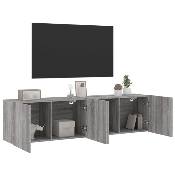 Móveis de parede para TV 2 pcs 80x30x41 cm cinzento sonoma M 5