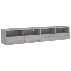 Móveis parede p/ TV 2pcs 80x30x30cm deriv. madeira cinza sonoma H